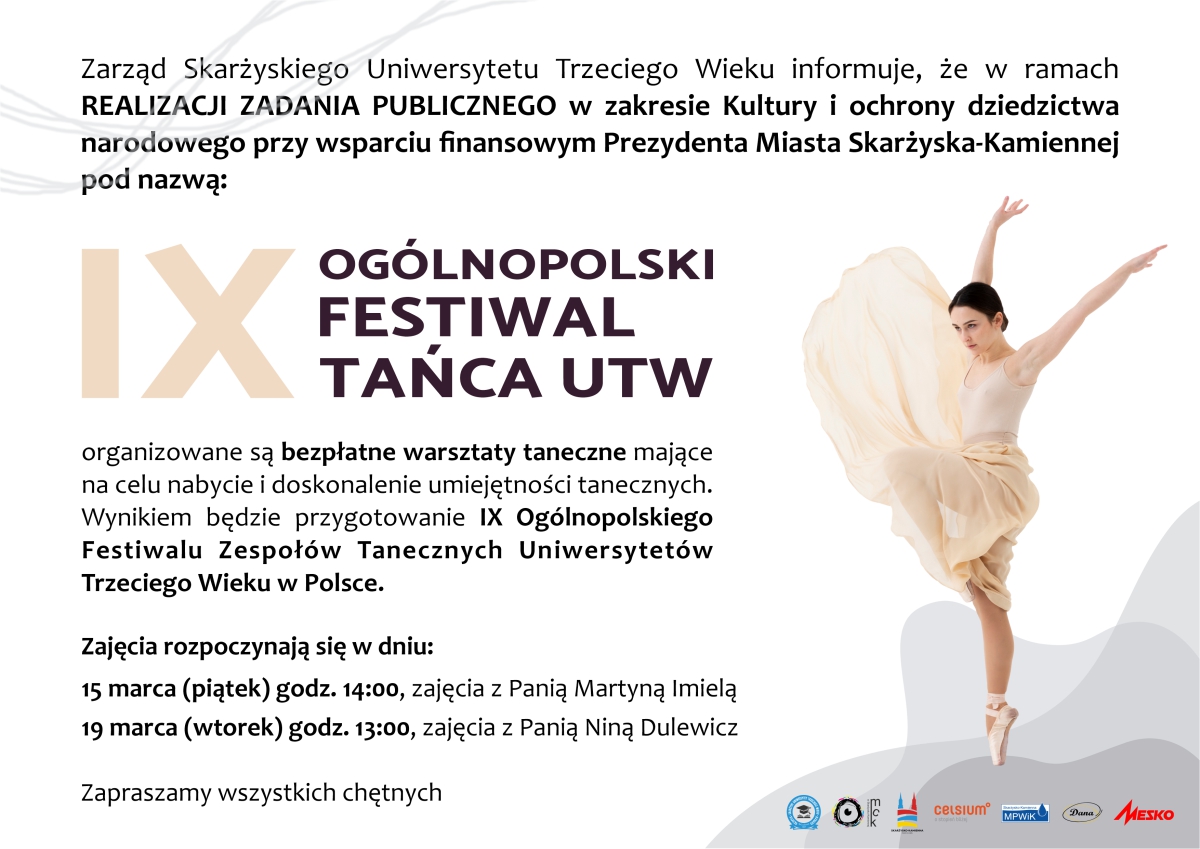 IX Festiwal Zespolow UTW ogloszenie